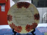 prato decorados convite de casamento
