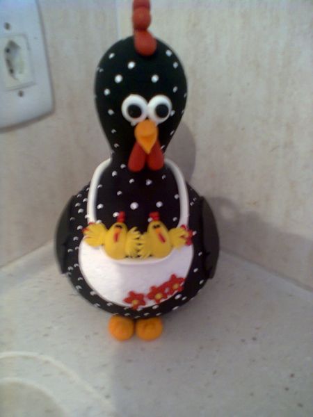 Galinha de cabaça com pintinhos